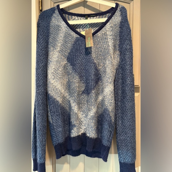 United Colors Of Benetton Mohair Blend Sweater, v-neck, Size L - Picture 1 of 7